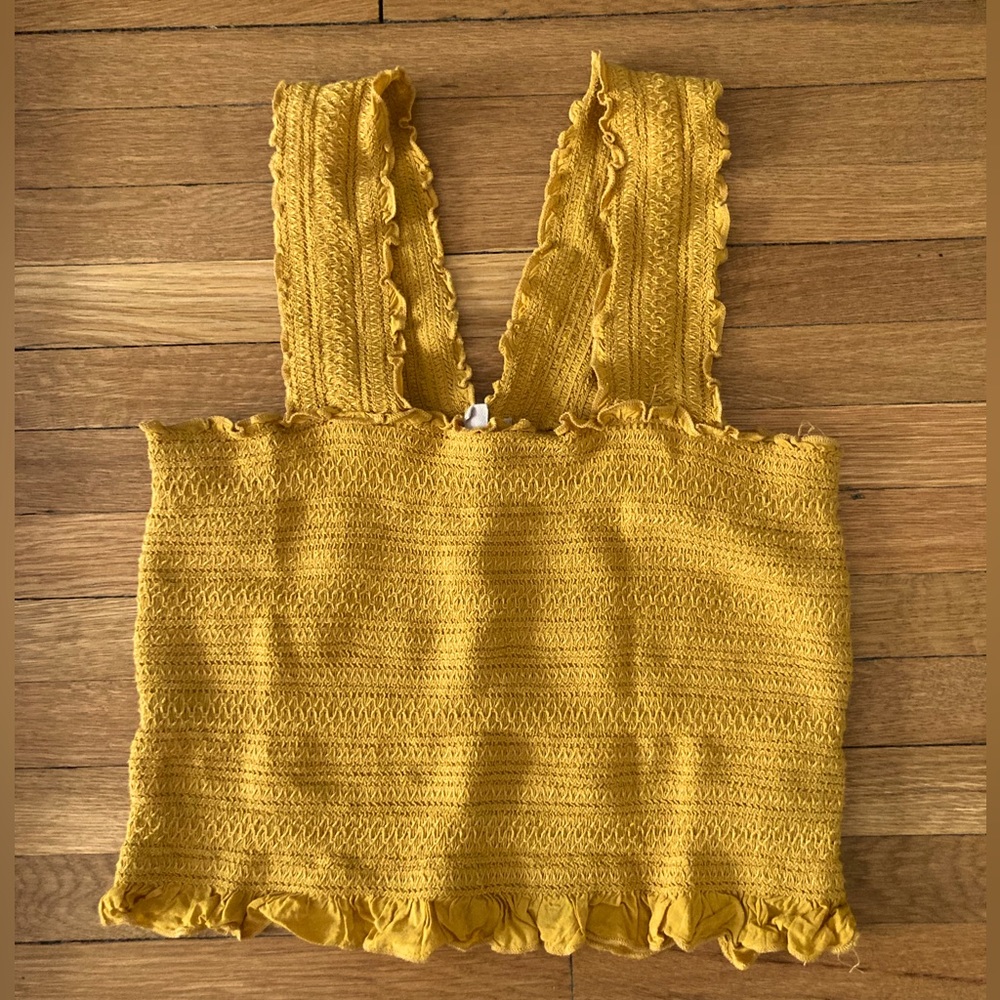 Ecote Mustard Yellow Urban Outfitters Crop Tank Top Size M